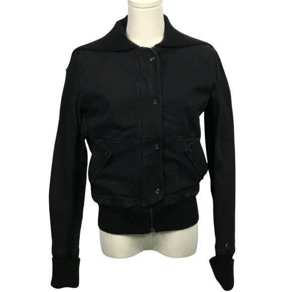 🖤 MNG Jeans Black Cotton Bomber Jacket – Size L 🖤 - Picture 1 of 5